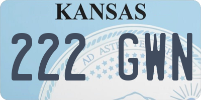 KS license plate 222GWN