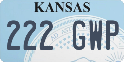 KS license plate 222GWP