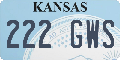 KS license plate 222GWS