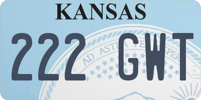 KS license plate 222GWT