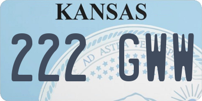 KS license plate 222GWW