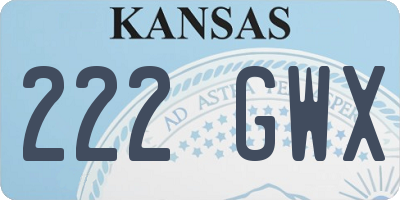 KS license plate 222GWX