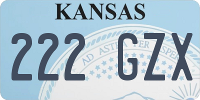 KS license plate 222GZX