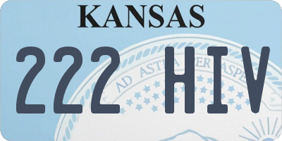 KS license plate 222HIV