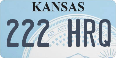 KS license plate 222HRQ