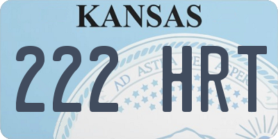 KS license plate 222HRT