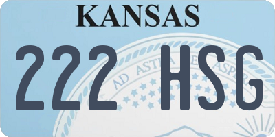 KS license plate 222HSG