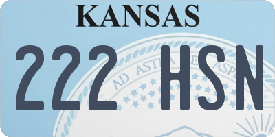 KS license plate 222HSN