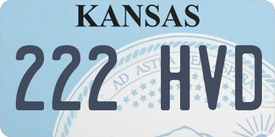 KS license plate 222HVD