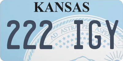 KS license plate 222IGY