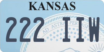 KS license plate 222IIW