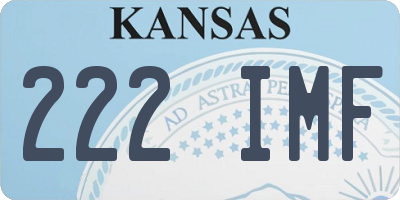KS license plate 222IMF