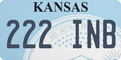 KS license plate 222INB