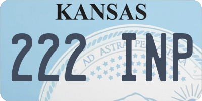 KS license plate 222INP