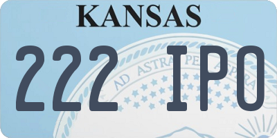 KS license plate 222IPO