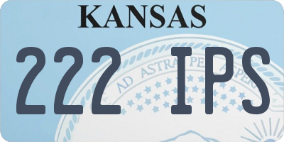 KS license plate 222IPS
