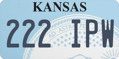 KS license plate 222IPW
