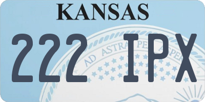 KS license plate 222IPX