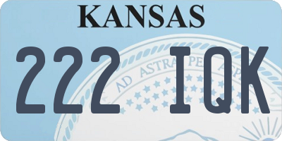 KS license plate 222IQK