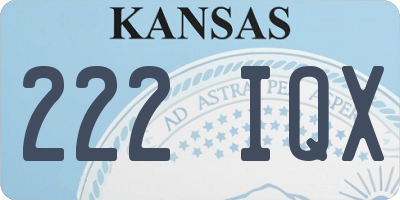 KS license plate 222IQX