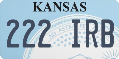 KS license plate 222IRB