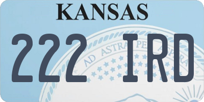 KS license plate 222IRD