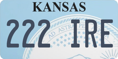 KS license plate 222IRE