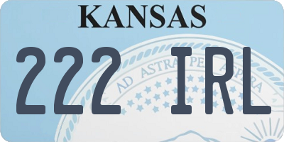 KS license plate 222IRL