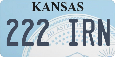 KS license plate 222IRN