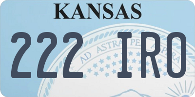 KS license plate 222IRO