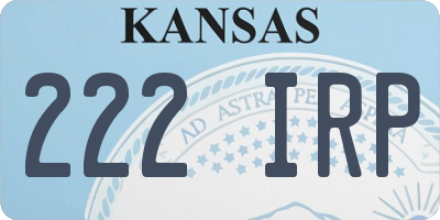 KS license plate 222IRP