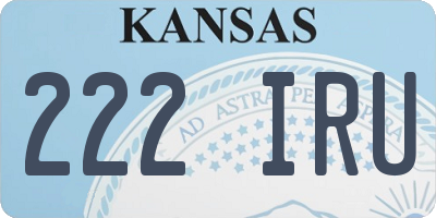 KS license plate 222IRU