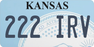 KS license plate 222IRV