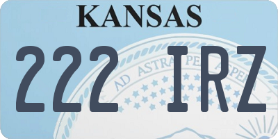 KS license plate 222IRZ