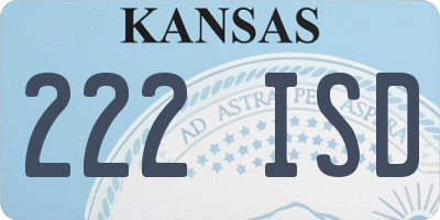 KS license plate 222ISD