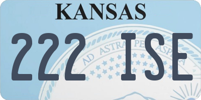 KS license plate 222ISE