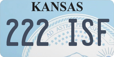 KS license plate 222ISF