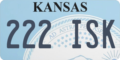 KS license plate 222ISK
