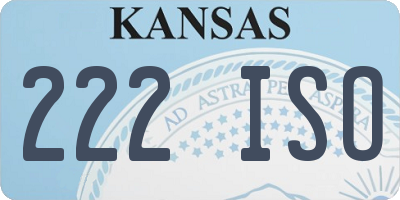 KS license plate 222ISO
