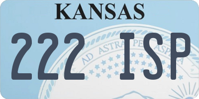 KS license plate 222ISP