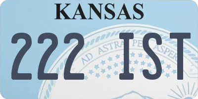 KS license plate 222IST