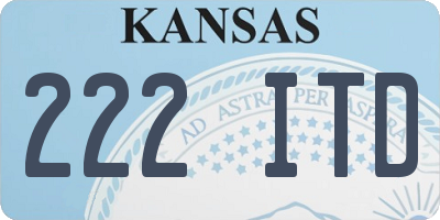 KS license plate 222ITD
