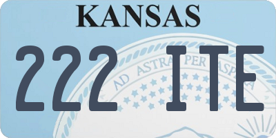 KS license plate 222ITE
