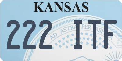 KS license plate 222ITF