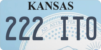 KS license plate 222ITO