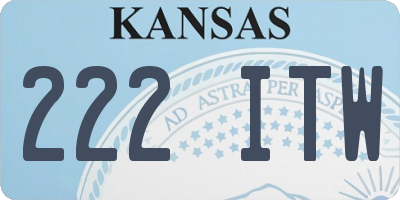 KS license plate 222ITW