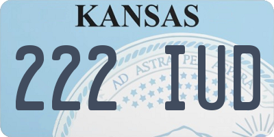 KS license plate 222IUD