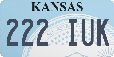 KS license plate 222IUK