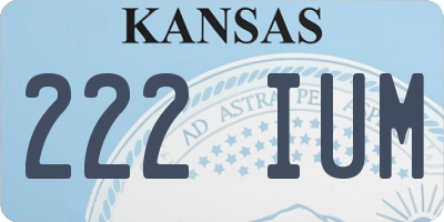 KS license plate 222IUM