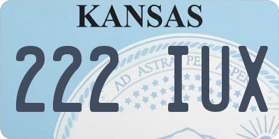 KS license plate 222IUX
